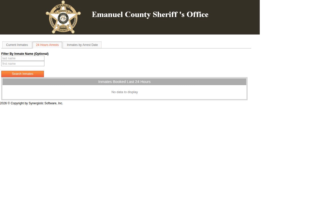 Emanuel County InterOp 24 Hours Arrests page