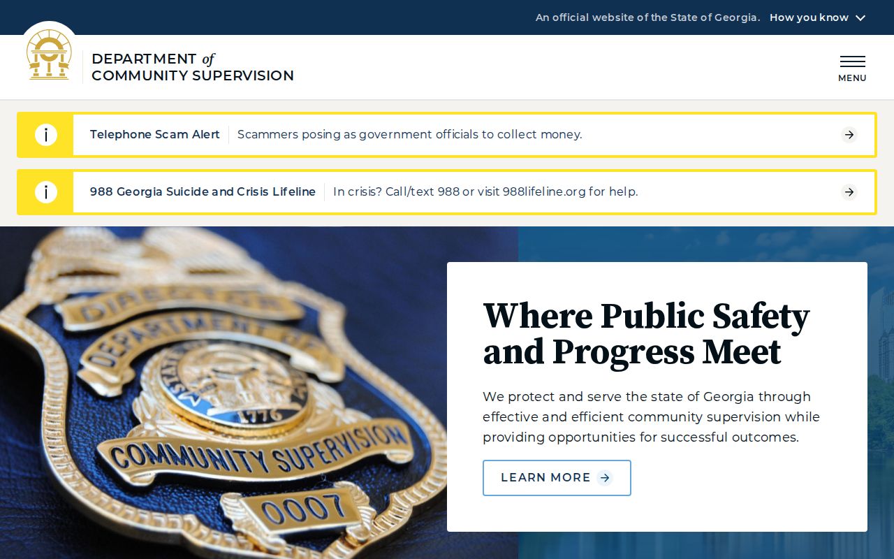 Georgia Department of Community Supervision official website